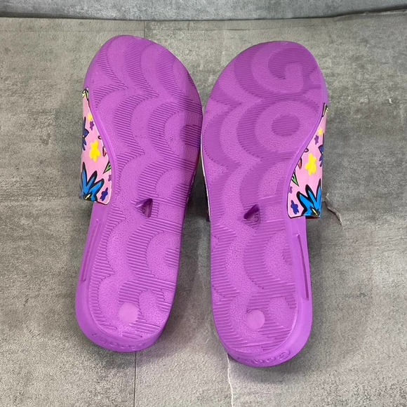 Goats Women's Purple Floral-Print The Slide W Round-Toe Slide Sandals SZ 5 - Picture 9 of 12